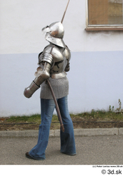 Whole Body Woman Pose with sword White Army Historical Studio photo references